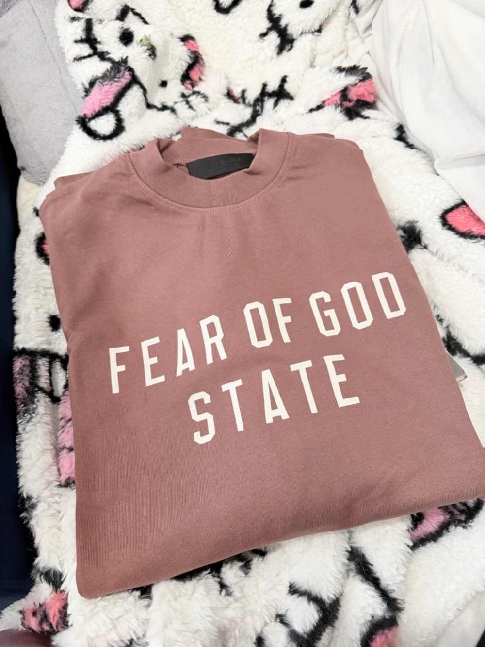 Fear of God ESSENTIALS Burgundy Crewneck T-shirt size M - Picture 7 of 8